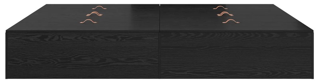 Estrutura de Cama de Armazenamento vidaXL Carvalho Preto 180x200 cm