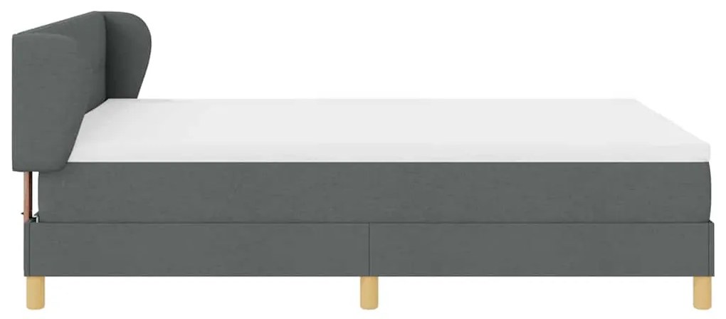 Cama Box Spring com Colchão em Cinza Escuro, 160x200 cm de Tecido