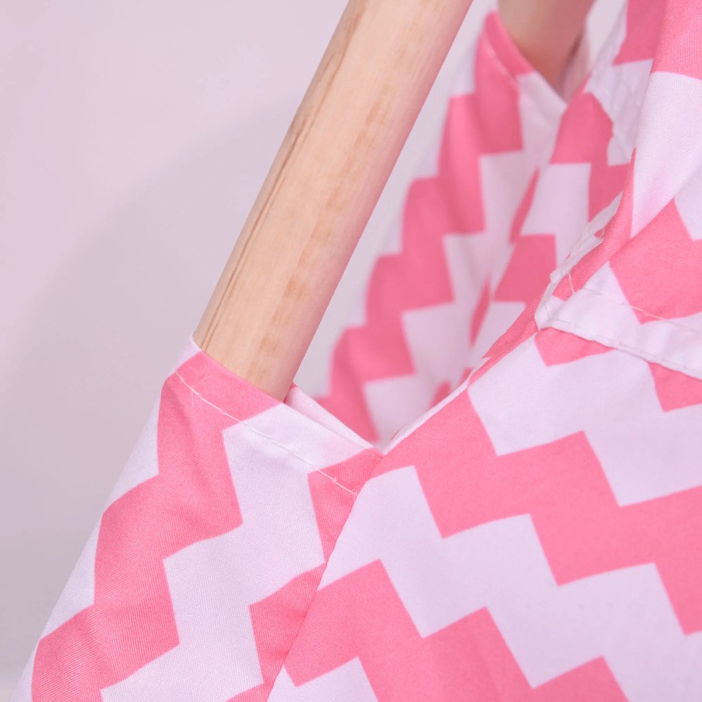 HOMCOM Tenda Infantil tipi infantil estilo indiano com janela para cobrir o piso e 2 almofadas Bolsa de transporte 200x200x170 cm Rosa