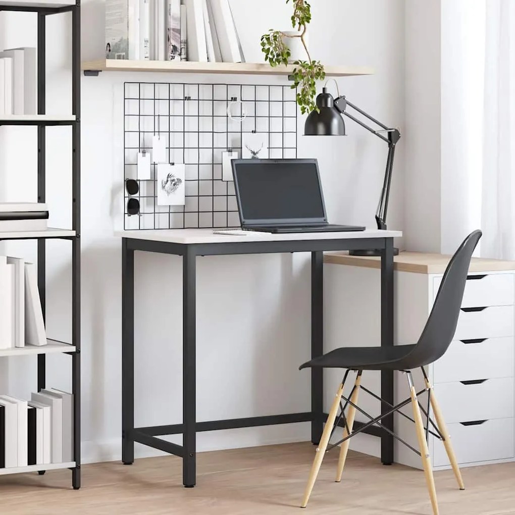 vidaXL mesa Branco 80 x 50 x 77 cm Madeira de Engenharia e Aço