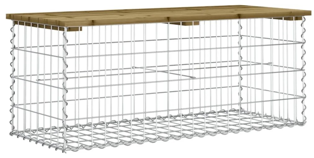 Banco de jardim c/ design gabião 103x44x42 cm pinho impregnado