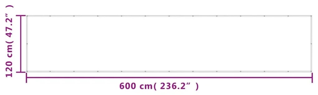 Tela de varanda 120x600 cm 100% poliéster oxford cinzento-claro