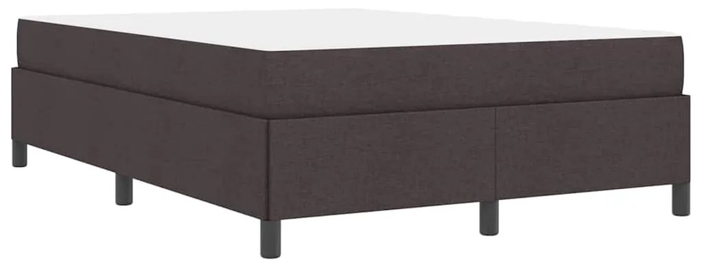 Cama Box Castanho 140 x 200 cm Tecido, Madeira de Engenharia