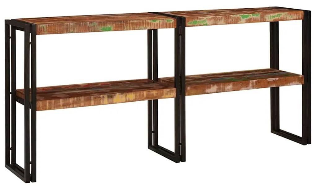 Mesa Consola 160x33x75 cm Madeira Recuperada Sólida