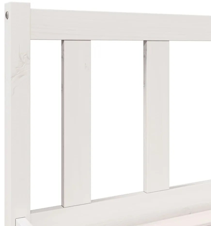 Cama extra longa sem colchão 80x220 cm pinho maciço branco