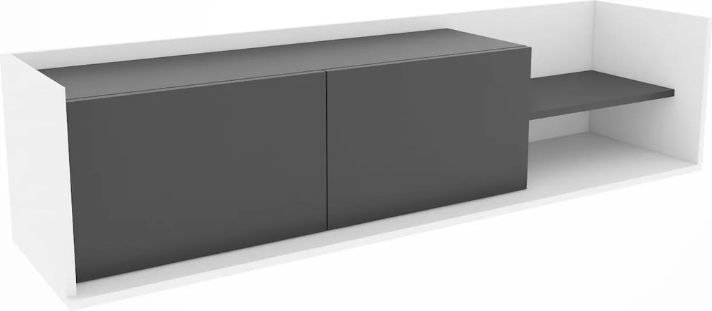 Móvel TV Krog – Branco/Antracite – 160x35x36,8 cm