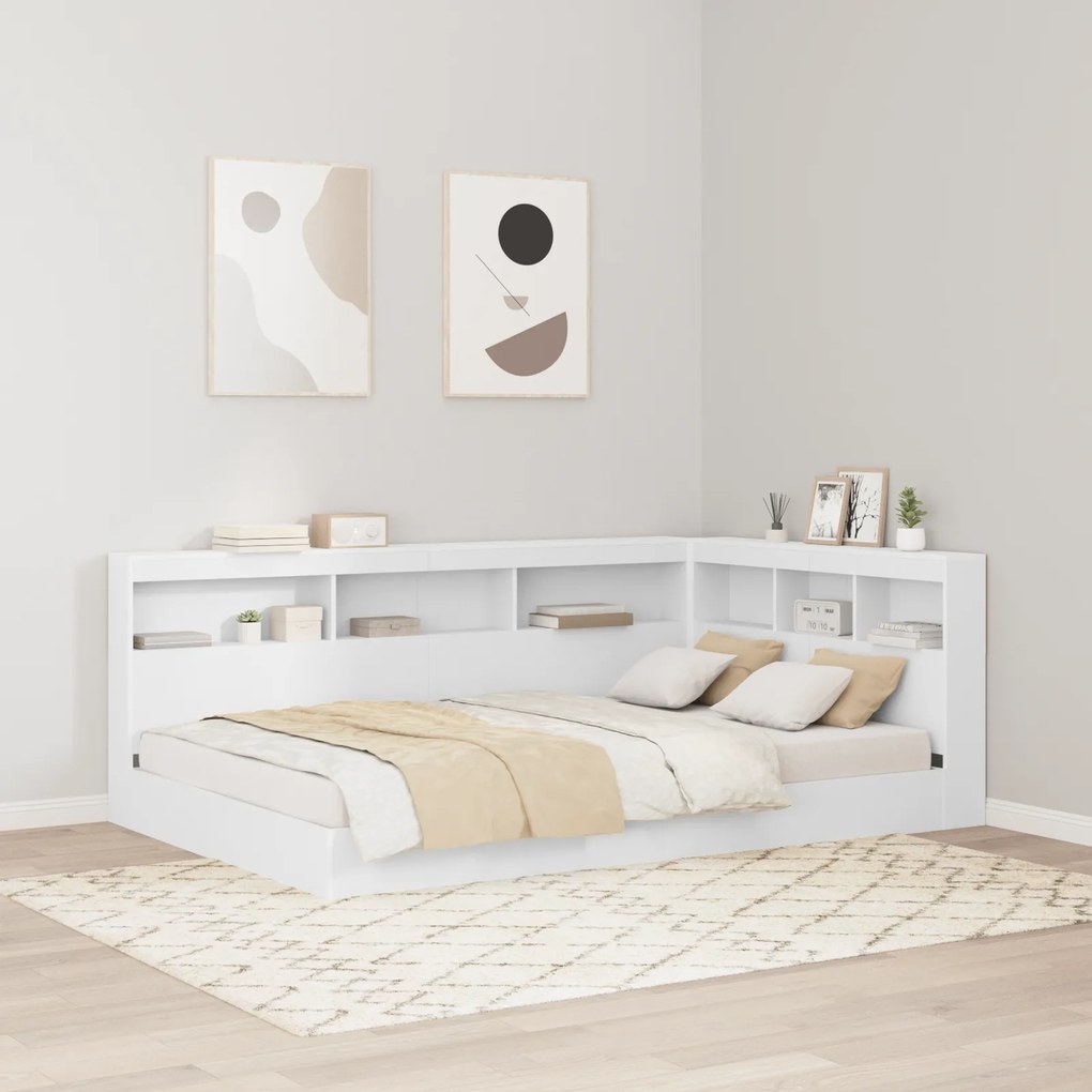 vidaXL Cama Estante Branca 120x200 cm em Madeira