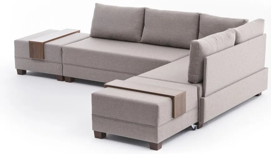 Sofá-Cama de Canto Fly – Creme – 210x70x280 cm