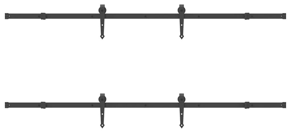 Kit de ferragens para porta deslizante 427 cm aço preto