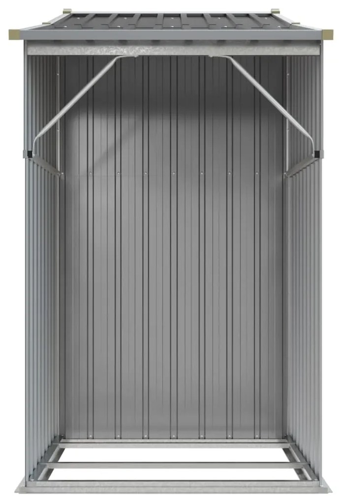 Abrigo de jardim 277x93x179 cm aço galvanizado cinzento