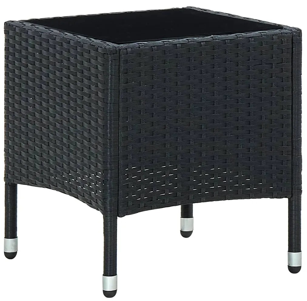 vidaXL Mesa de jardim 40x40x45 vime PE preto