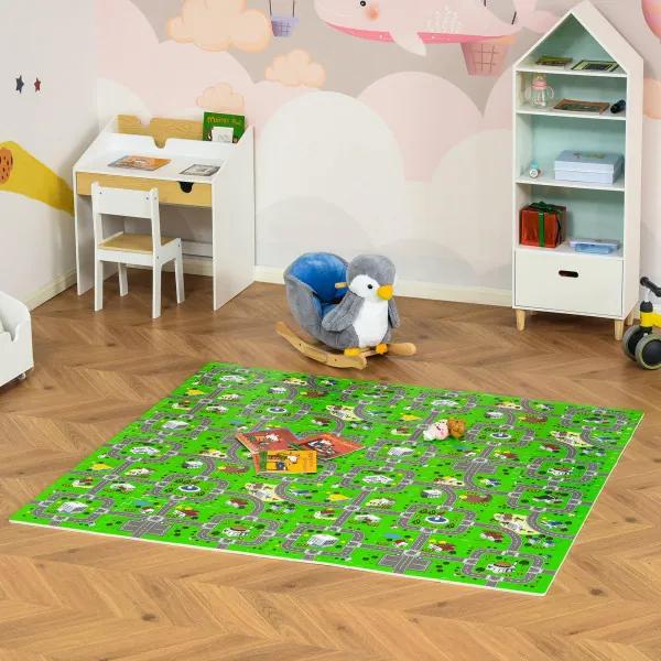 Tapete Puzzle Infantil com 36 Peças 31,5x31,5cm Quebra Cabeça Infantil Modelo Estradas de Espuma EVA Área de Cobertura 3,24m² M
