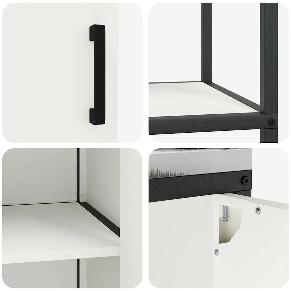 Conjunto de Armazenamento de Cozinha 2 pcs Branco