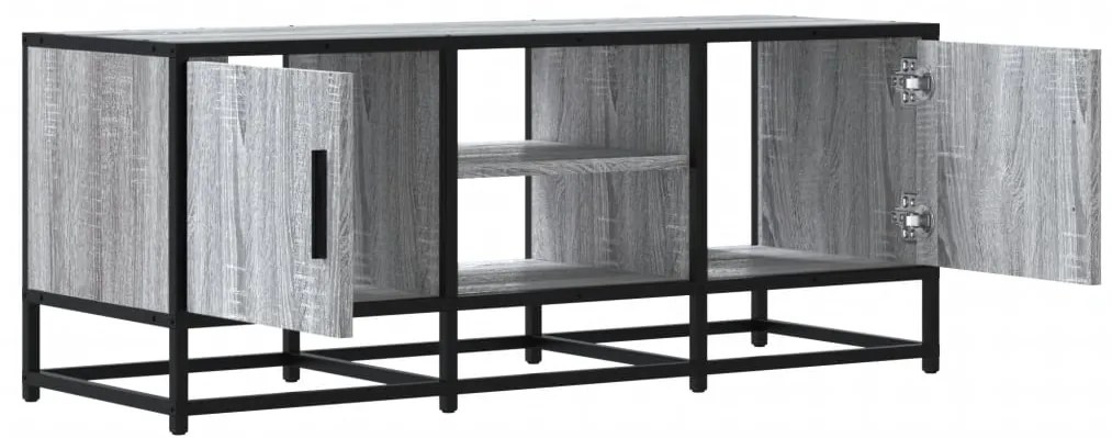 Móvel p/ TV 100x35x41cm derivados madeira/metal cinzento sonoma