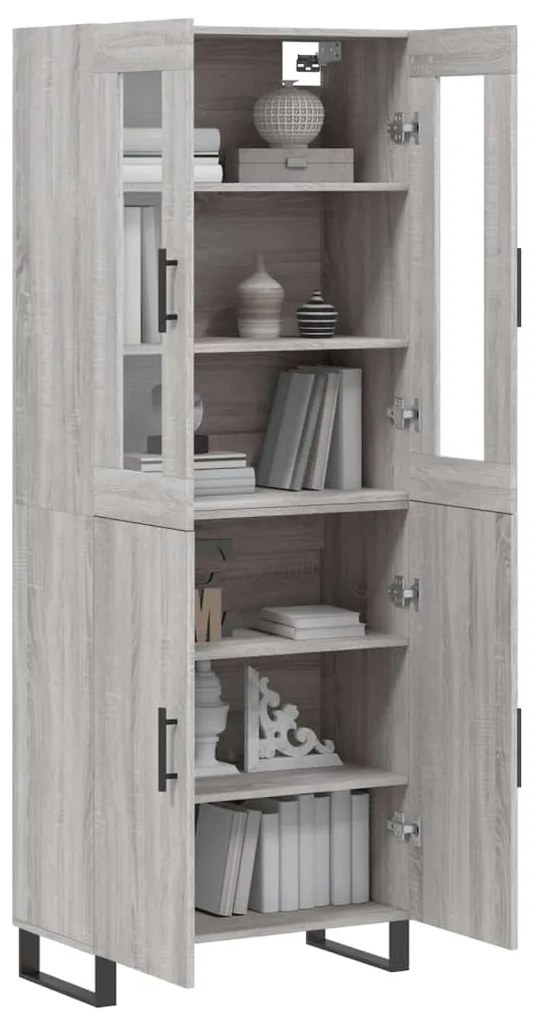 Armário alto 69,5x34x180 cm derivados de madeira sonoma cinza