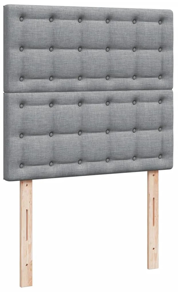 Cama com molas/colchão 100x200 cm tecido cinzento-claro
