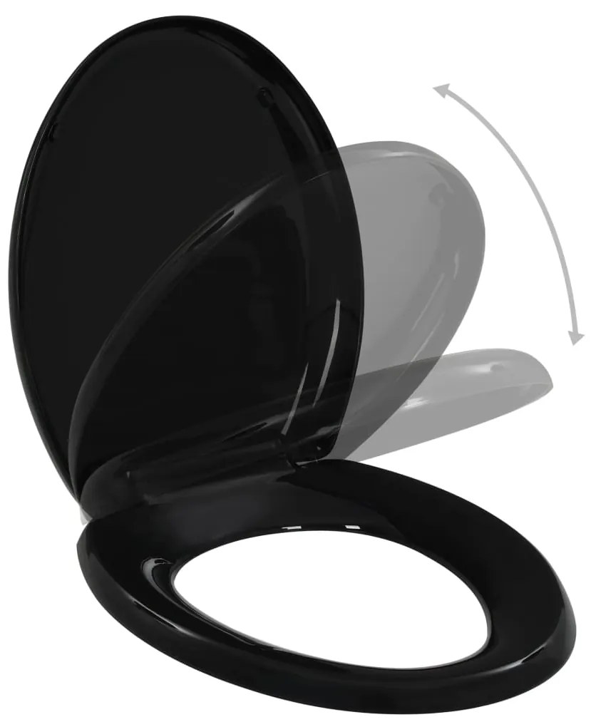 Tampo de sanita fecho suave com design remoção rápida preto