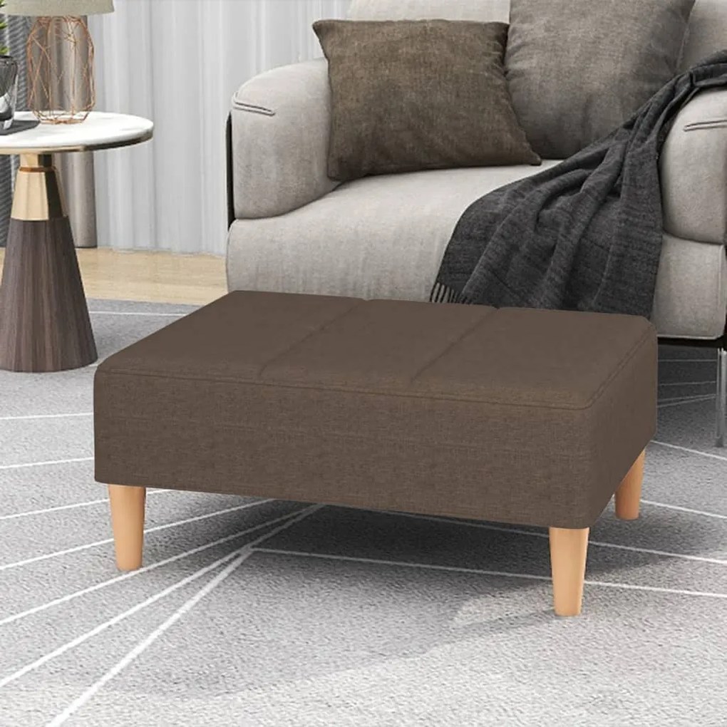 vidaXL Apoio de pés 78x56x32 cm tecido cinzento-acastanhado