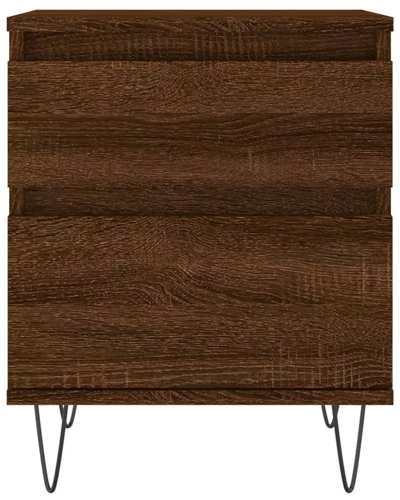 Mesas de cabeceira 2 pcs derivados de madeira carvalho castanho