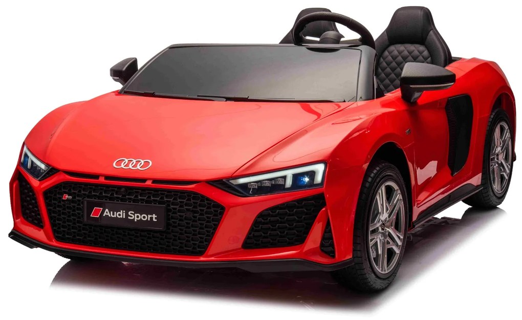 Carro elétrico para crianças Audi R8 SPYDER Dois lugares 24V, leitor MP3 com USB/AUX e Bluetooth, bateria 24V/14Ah, 2 motores de 200W, rodas EVA com s