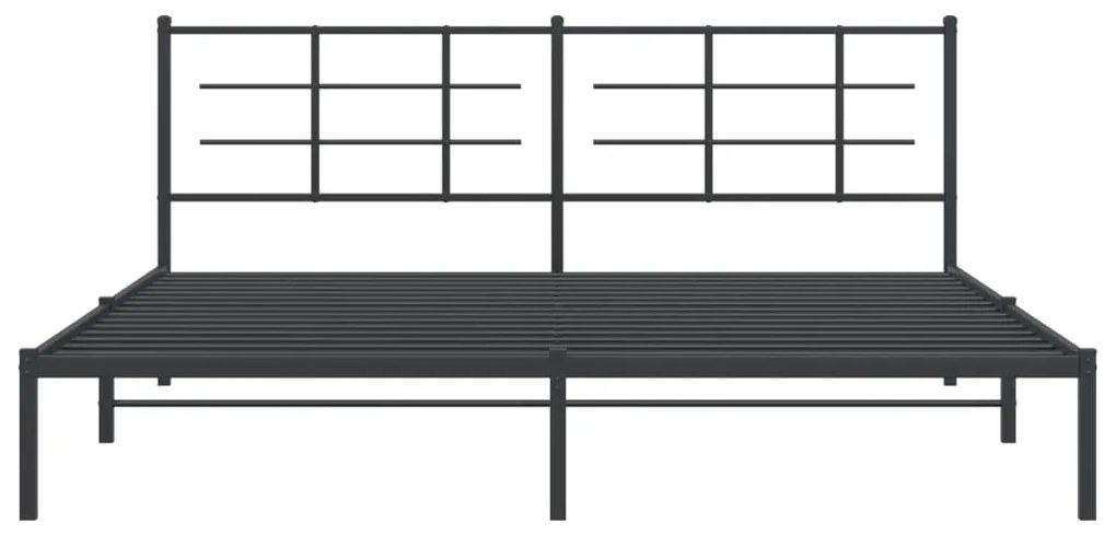 Estrutura de cama com cabeceira 193x203 cm metal preto