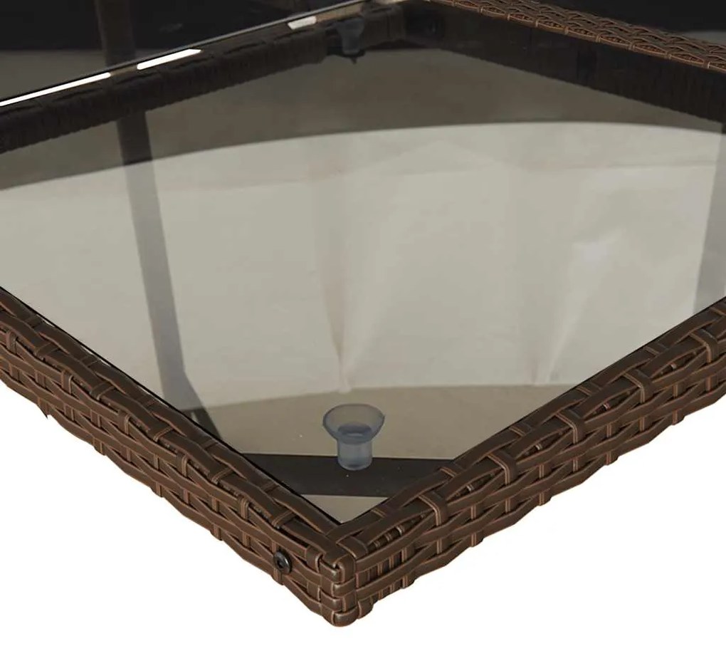 13 pcs conjunto jantar p/ jardim c/ almofadões vime PE castanho