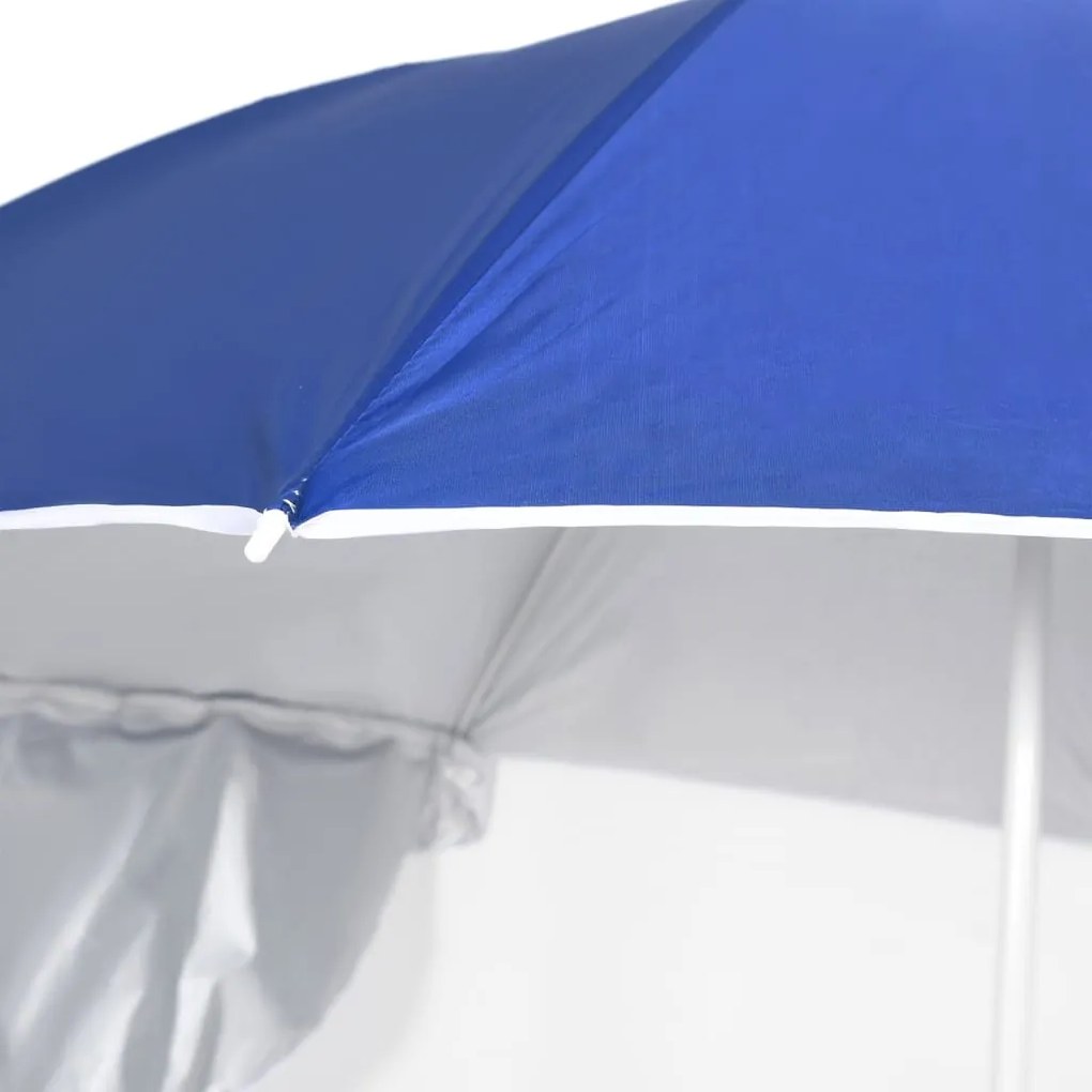 Guarda-sol de praia com paredes laterais 215 cm azul