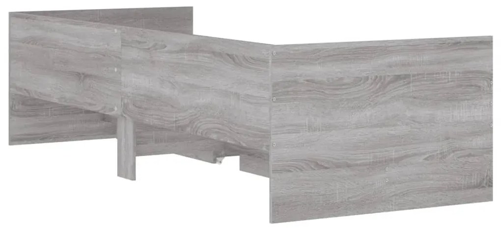 Estrutura de cama com gavetas 90x190 cm cinzento sonoma