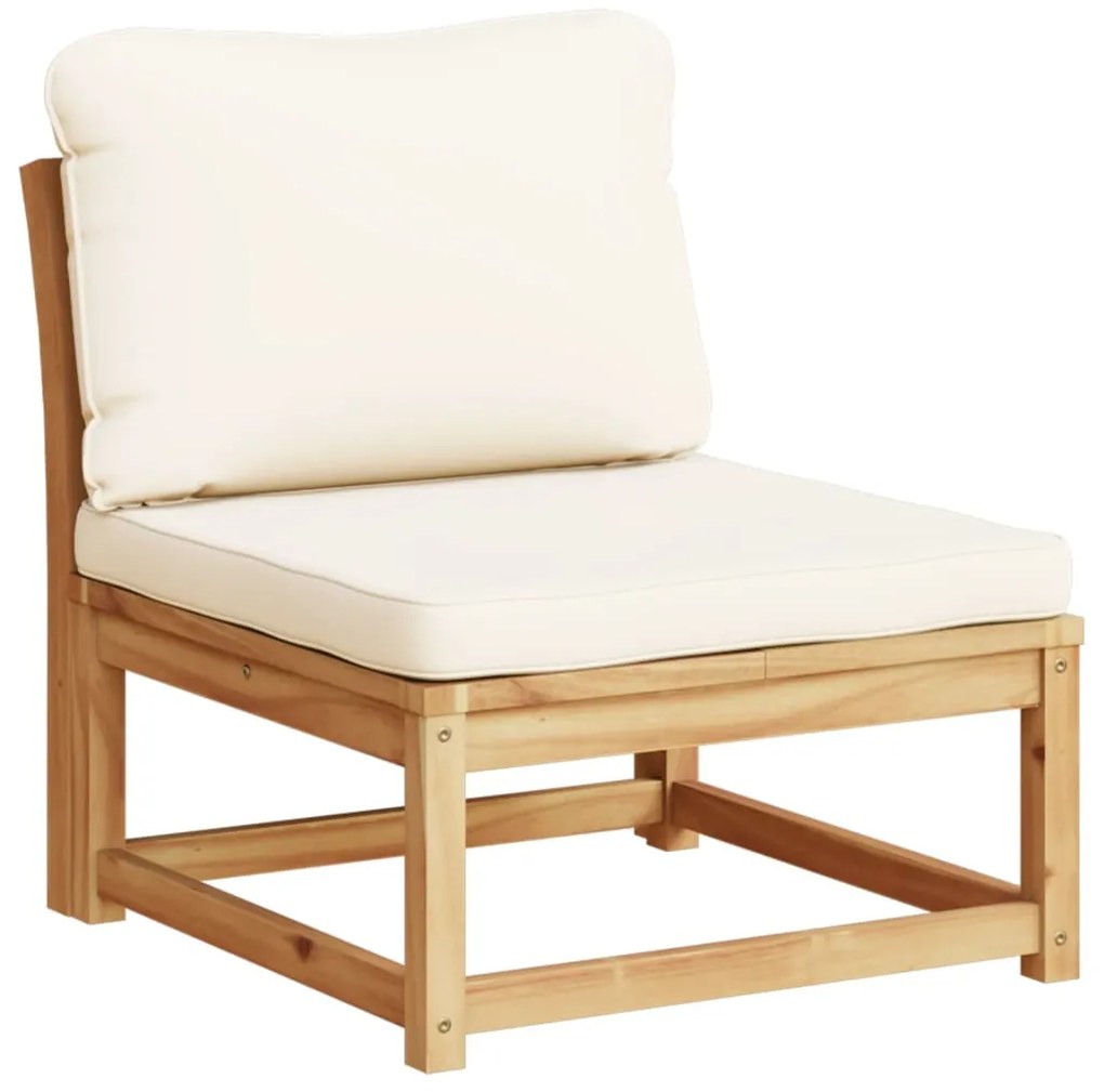 7 pcs conjunto lounge jardim c/almofadões madeira maciça acácia
