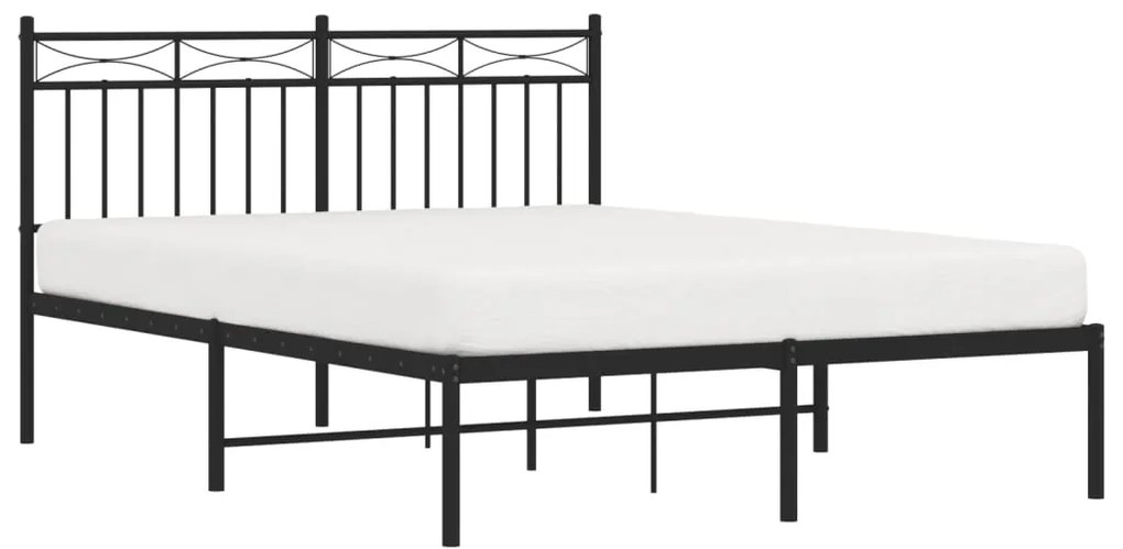 Estrutura de cama com cabeceira 140x200 cm metal preto