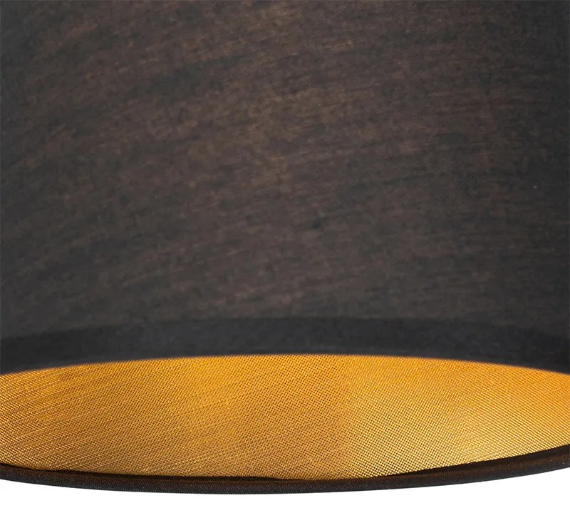 LED Candeeiro de parede moderno preto e dourado com luz de leitura - Renier Moderno