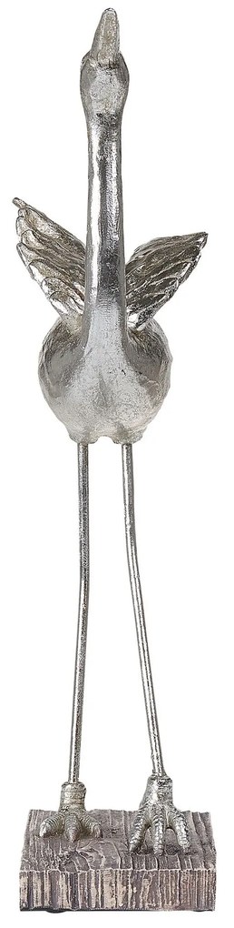 Figura decorativa prateado e castanho escuro 60 cm CRANE Beliani