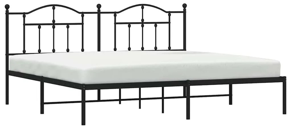 Estrutura de cama com cabeceira 193x203 cm metal preto