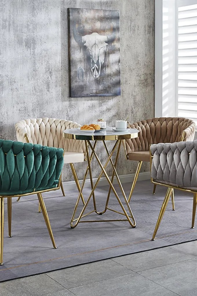 Cadeira Widny Golden Veludo - Beige