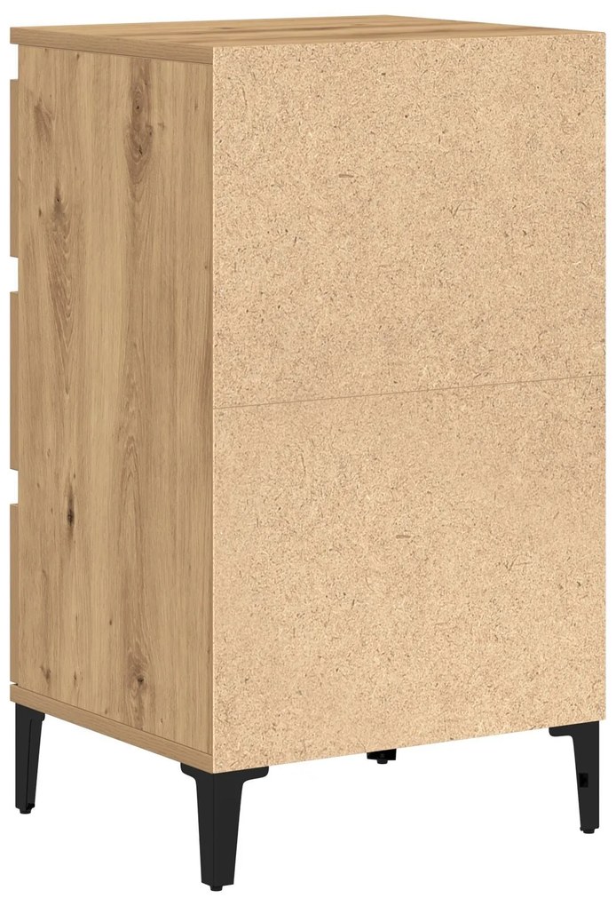 Mesa de cabeceira vidaXL Carvalho Artesanal 40x35x70 cm Madeira de eng
