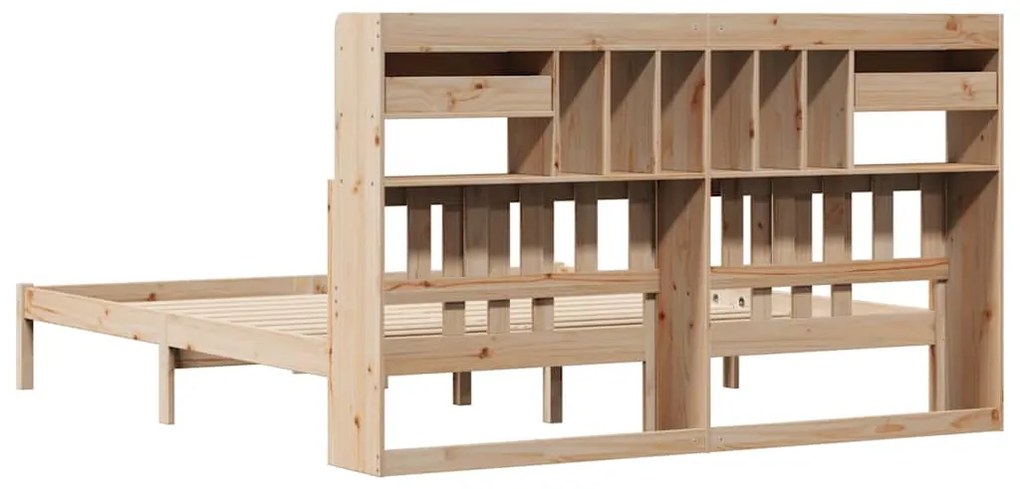 Cama com estante sem colchão 180x200 cm pinho maciço