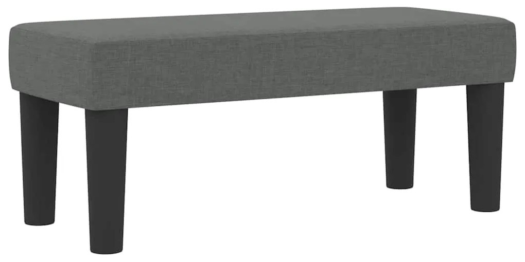 Cama Box Spring com Colchão e Banco Cinza Escuro 90x190 cm Tecido