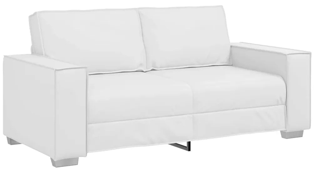 Sofá Loveseat vidaXL Branco 140 cm em Couro Sintético