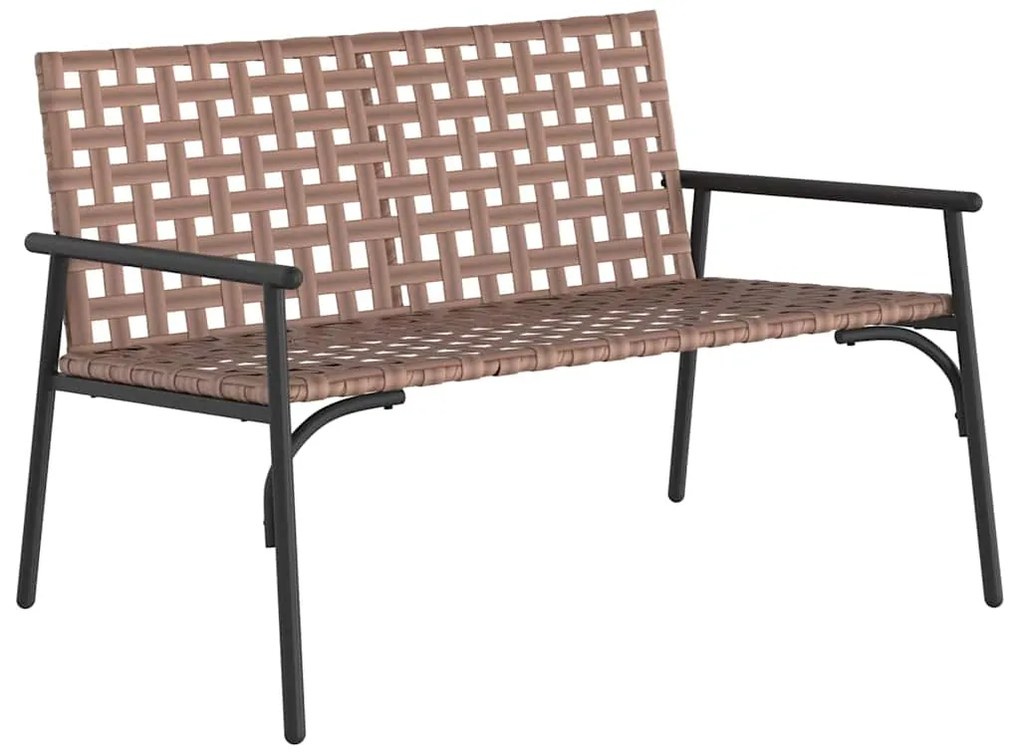Banco de Jardim vidaXL Preto 113x79x75 cm Polirattan
