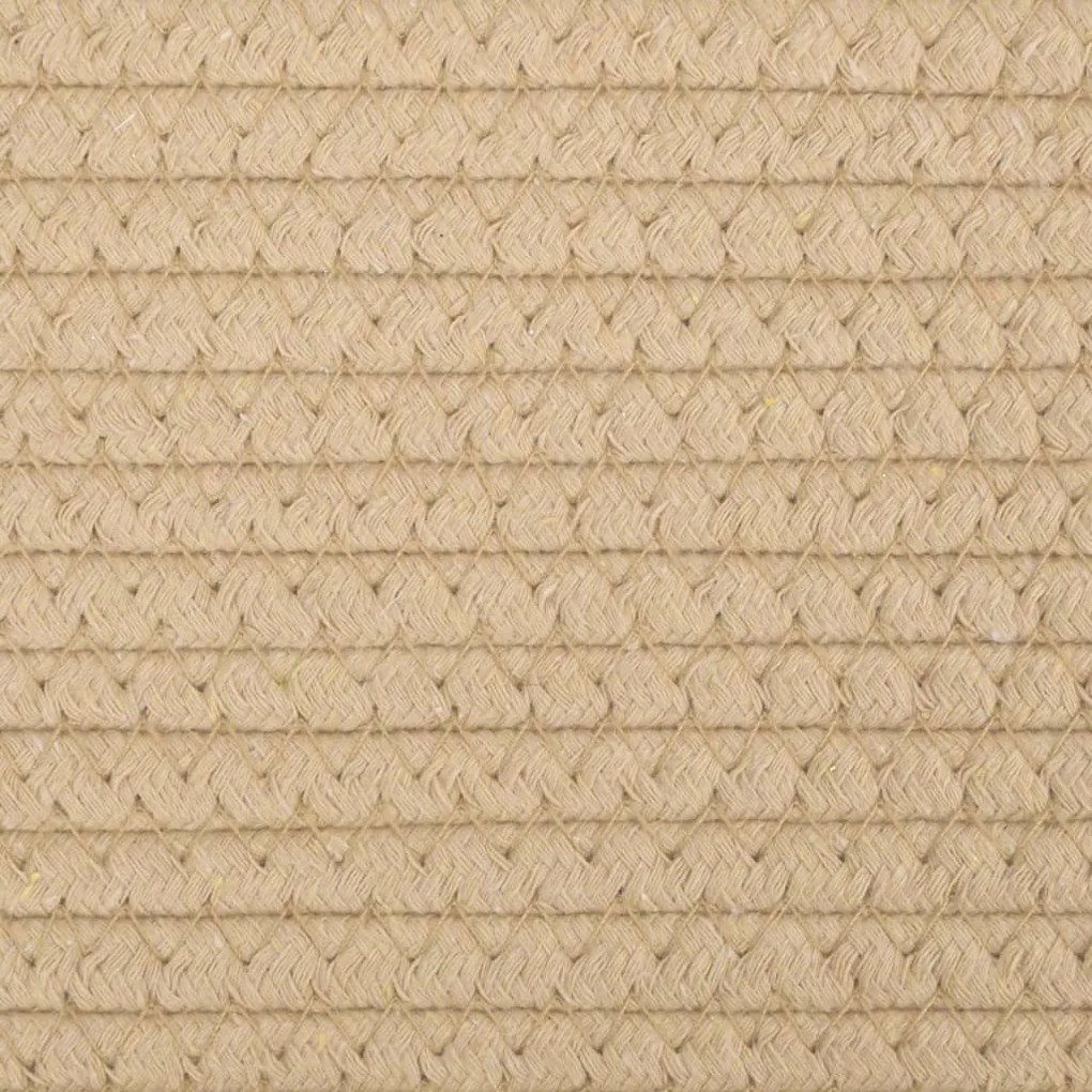 Cesto de arrumação Ø40x25 cm algodão bege e branco
