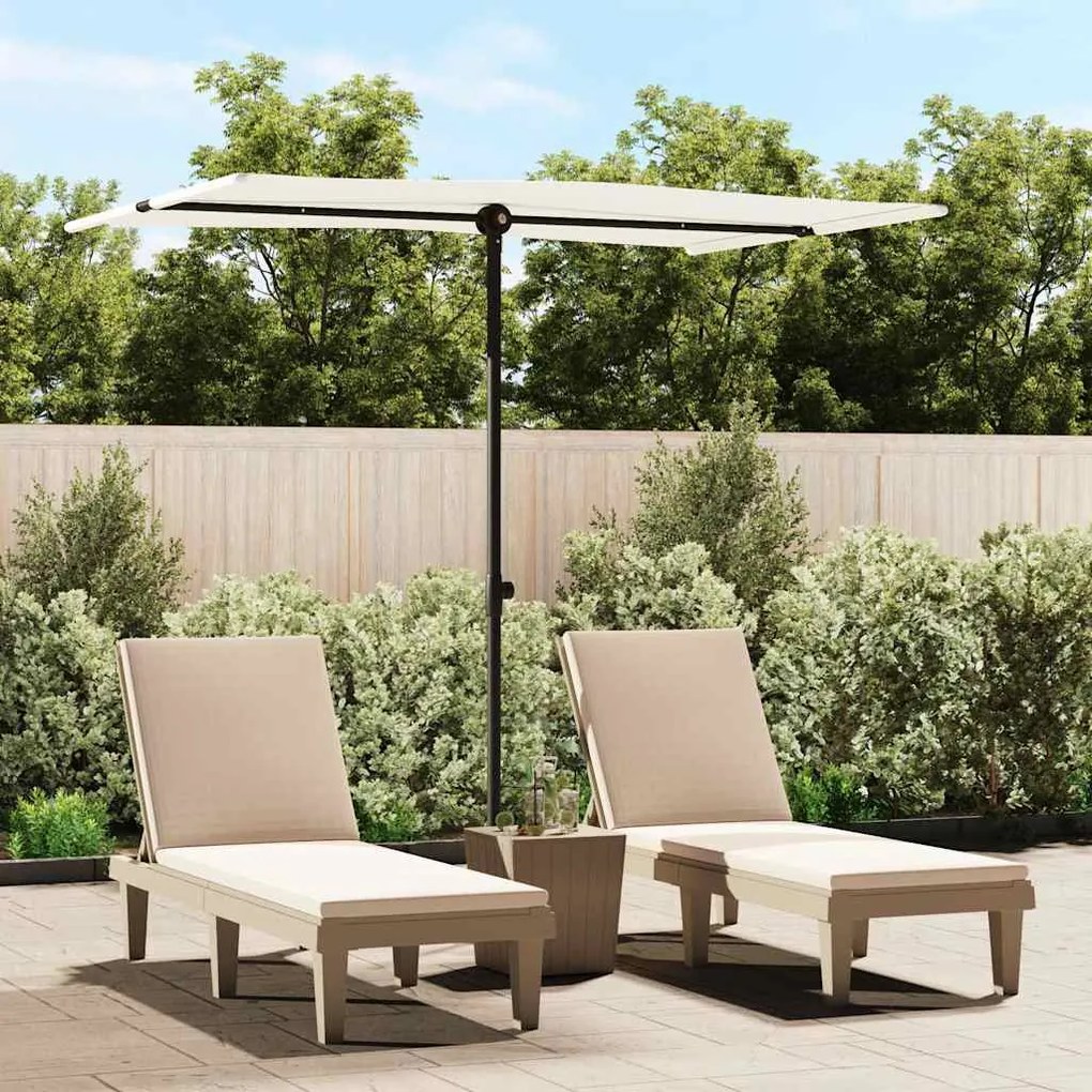 vidaXL Guarda-sol de jardim c/ poste de alumínio 2x1,5 m branco areia