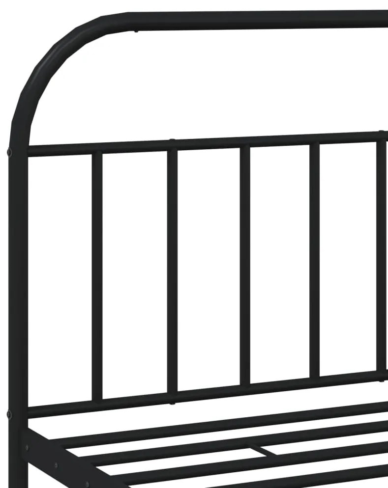 Estrutura de cama com cabeceira e pés 200x200 cm metal preto