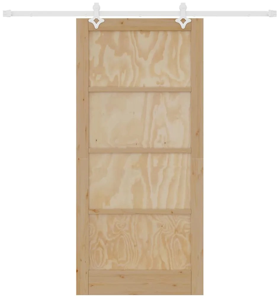 Porta Deslizante vidaXL com Conjunto de Ferragens 93x202 cm de Madeira