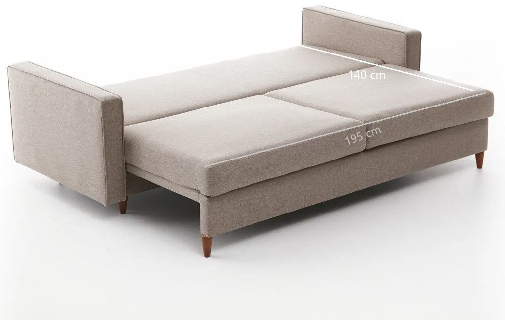 Sofá-cama de 3 Lugares Eva – Creme – 210 cm x 82 cm x 90 cm