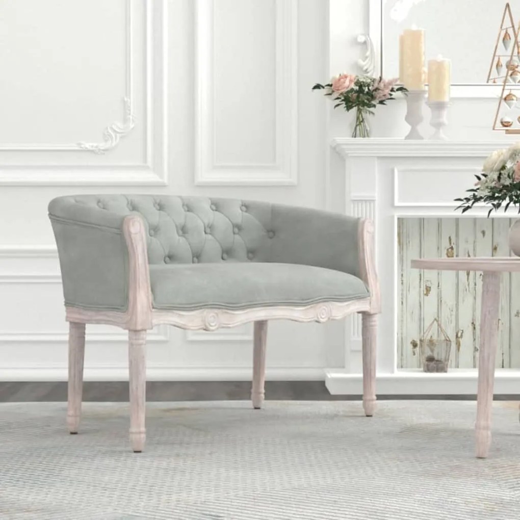 344511 vidaXL Banco 98x56x69 cm veludo cinzento-claro