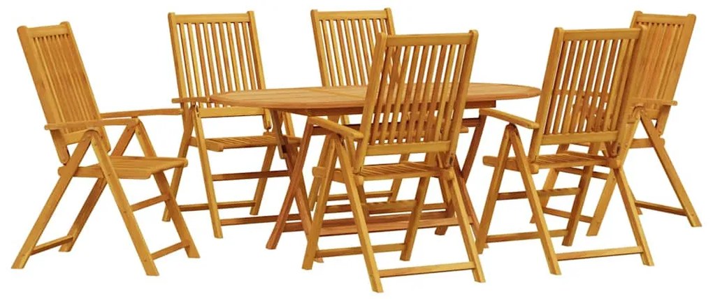Conjunto de Jantar ao Ar Livre 7 pcs Cor de Madeira de Acácia