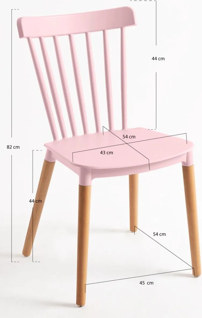 Pack 6 Cadeiras Leka - Rosa