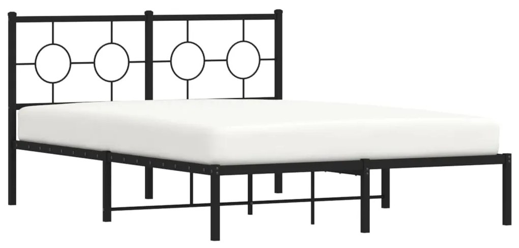 Estrutura de cama com cabeceira 140x190 cm metal preto