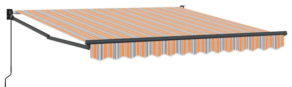 Toldo Retrátil Manual Listrado Multicolorido 350x250 cm