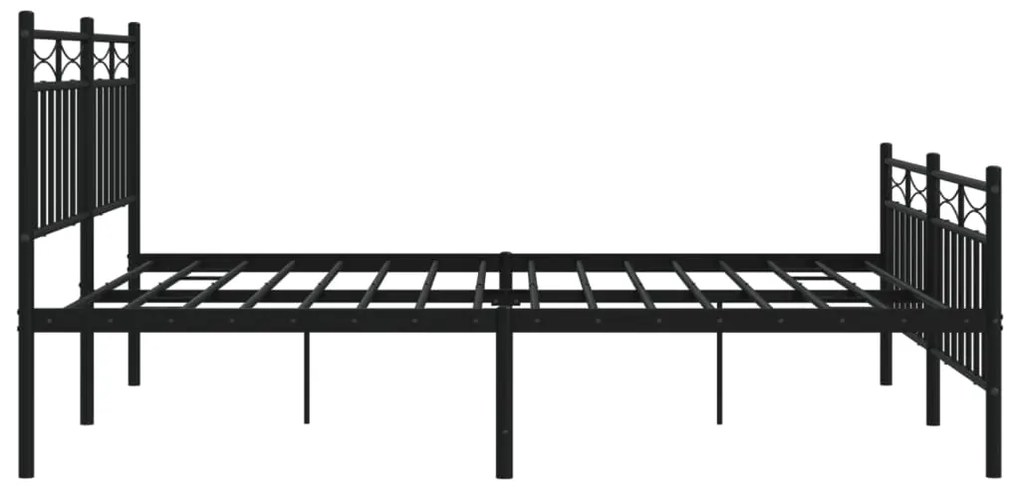 Estrutura de cama sem colchão com pés 160x200 cm preto